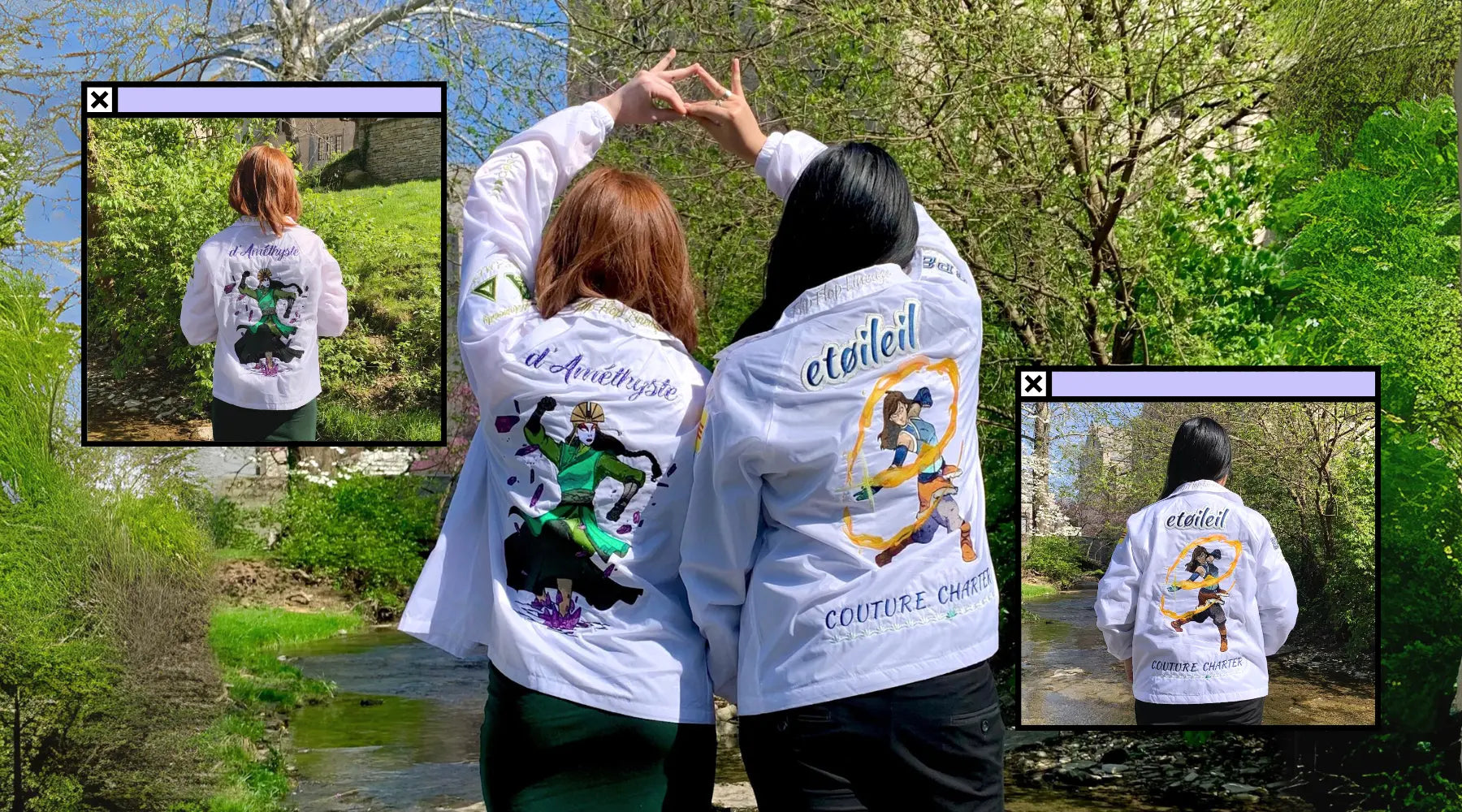 May and their little posing with their custom backvline jackets